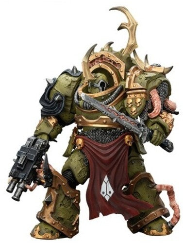 Wh40K Blightlord Term 3 Combi-Bolter Action Figure Warhammer 40K - Death Guard: Blightlord Terminator 3 with Combi-bolter & Bubotic Blade 1/18 Action Figure - Action Figure