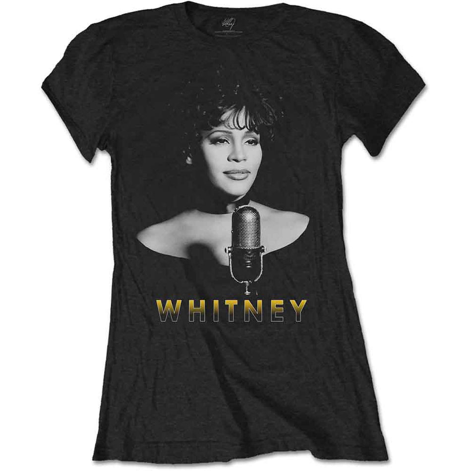 Whitney Houston Black & White Photo Black