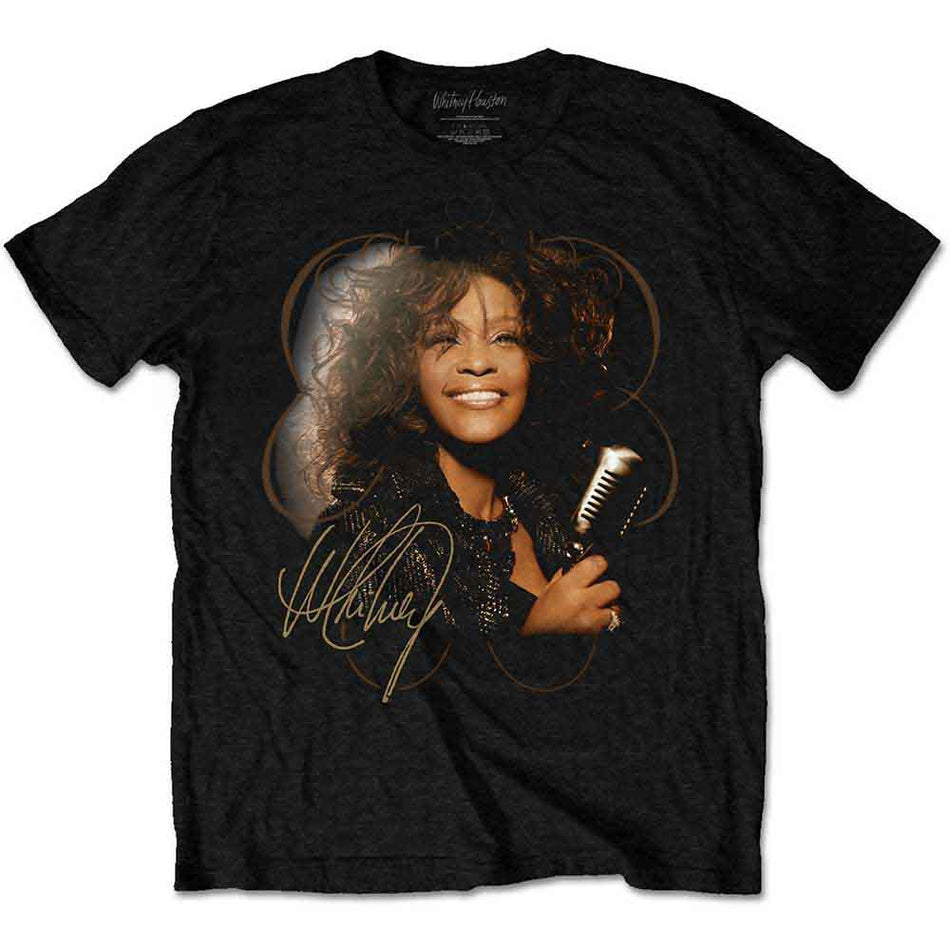Whitney Houston Vintage Mic Photo Black