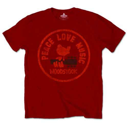 Woodstock Love Peace Music Red
