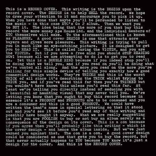 Xtc GO2 - Double Record Album - Vinyl LP