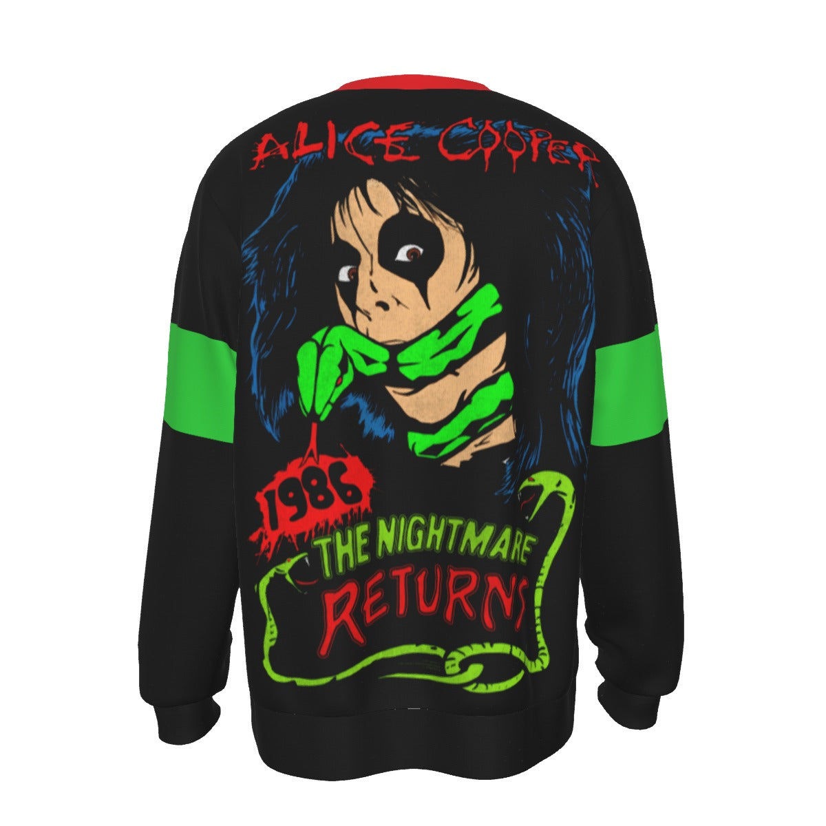 Yoycol Alice Cooper 1986 Nightmare All Over Print Sweatshirt As Shown