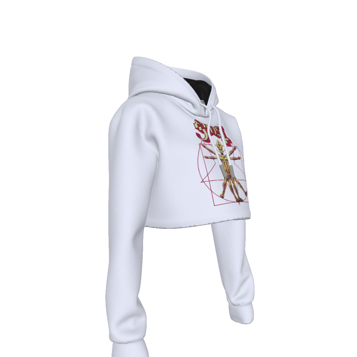 Yoycol Ghost In the Machine Women's Cropped Hoodie As Shown