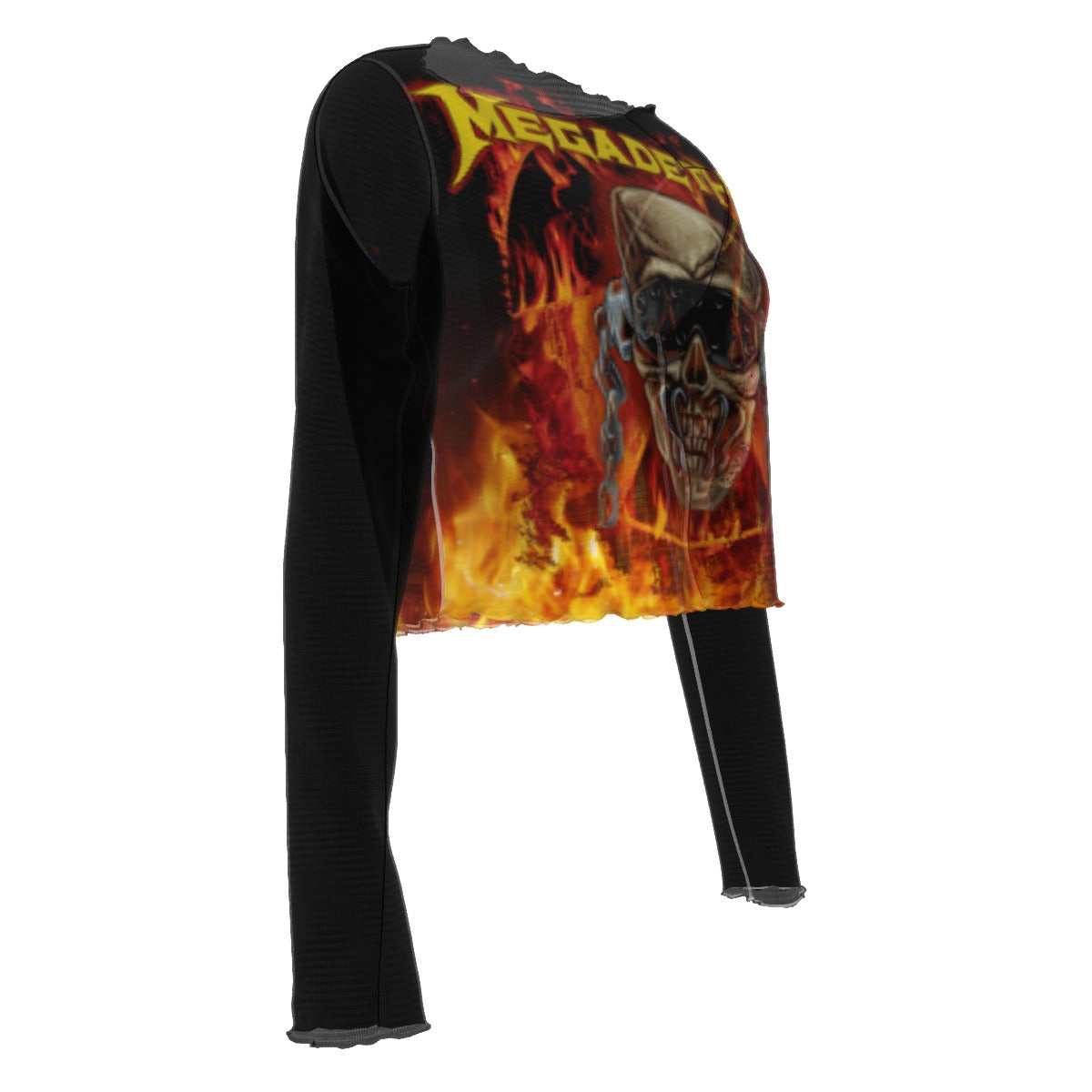 Yoycol Megadeth Flaming Vic Women's Mesh Top As Shown
