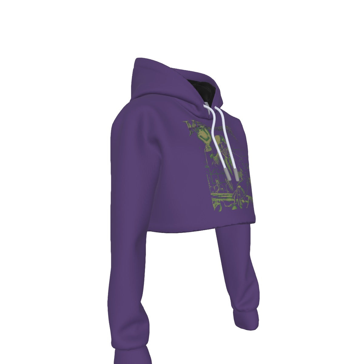 Yoycol Megadeth Vic Suit Women's Cropped Hoodie As Shown