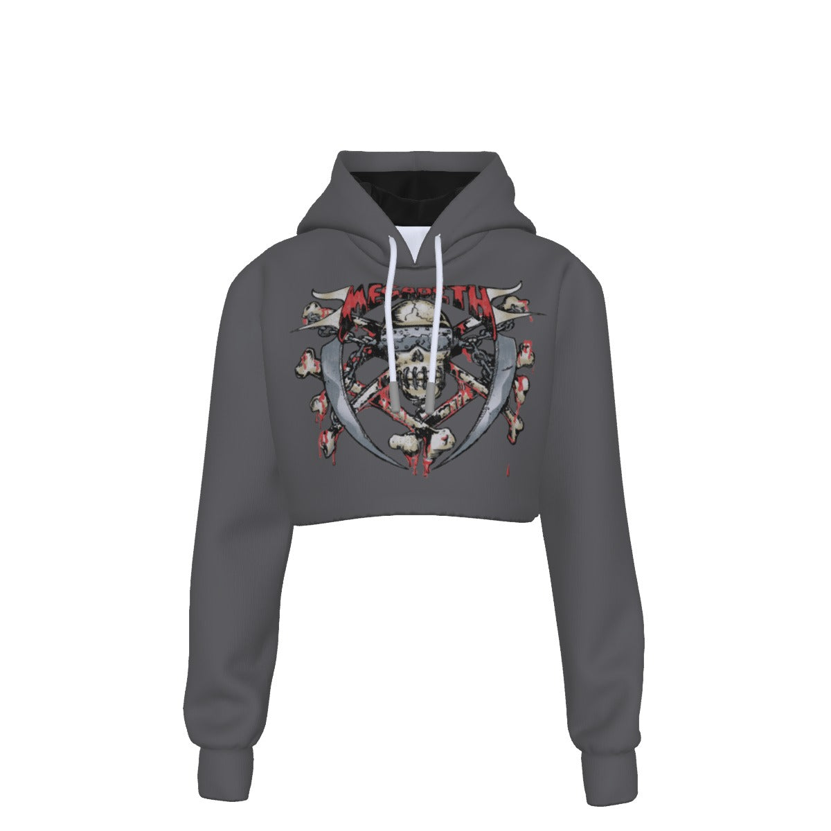 Yoycol Megadeth Vintage Blades Women's Cropped Hoodie As Shown