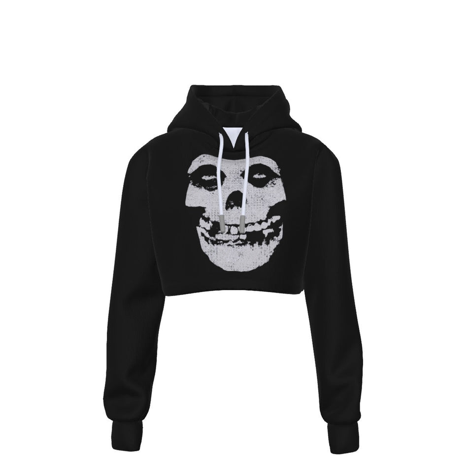 Yoycol Misfits Classic Skull Women's Cropped Hoodie As Shown