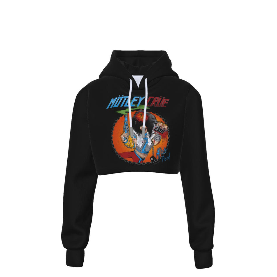 Yoycol Motley Crue Allister Fiend Women's Cropped Hoodie As Shown