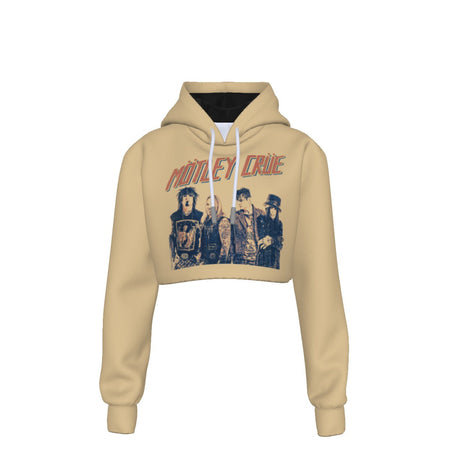Yoycol Motley Crue With the Band Women's Cropped Hoodie As Shown