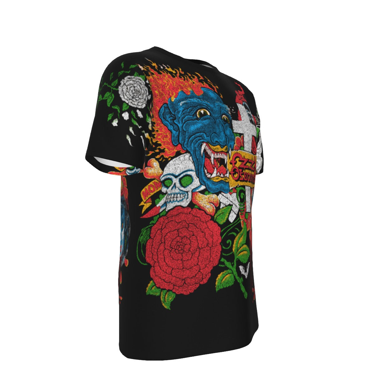 Yoycol Ozzy Osbourne Vintage Vault 1992 Tattoo All Over Print T-Shirt - Cotton Black