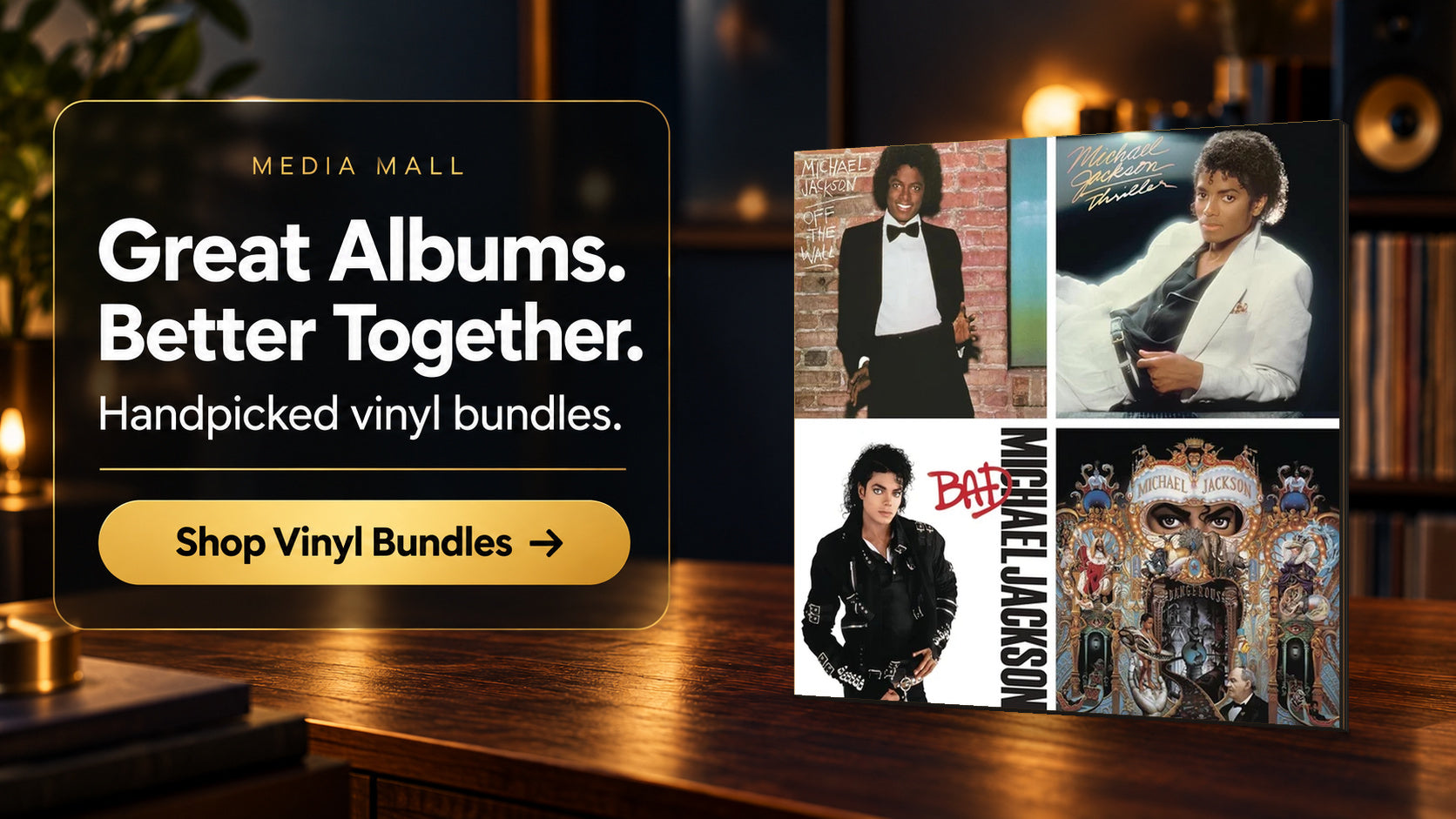 Great albums. Better together. Shop handpicked vinyl bundles — Michael Jackson four-album collection.